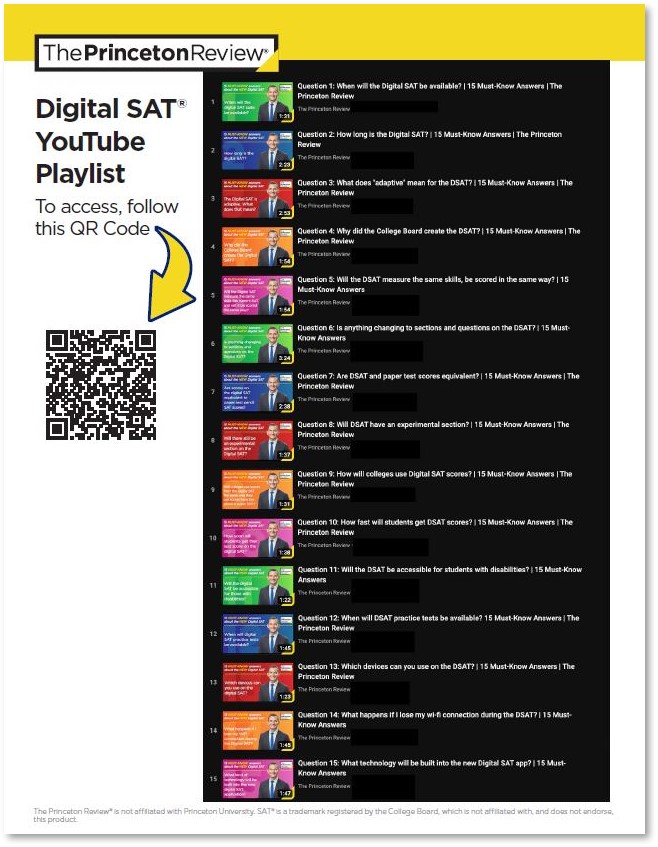 Clickable image of the Digital SAT® YouTube® Playlist flyer