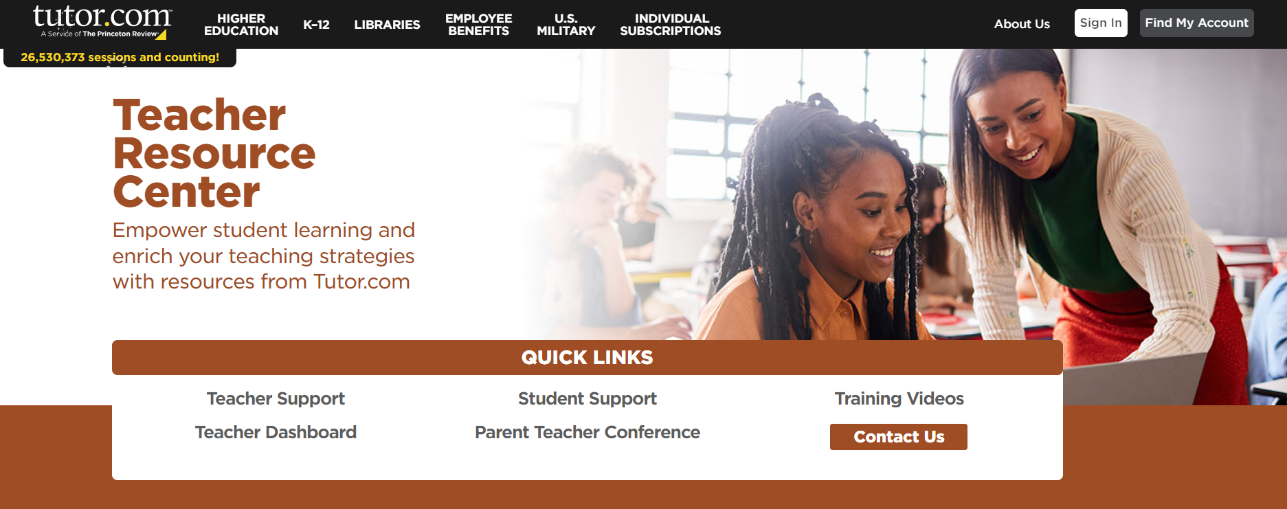 Clickable image of the Teacher Resource Center